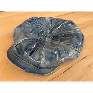 1970s Sittre Ceramic Denim Newsboy Cap – Signed “The Kid” Ashtray / Catchall